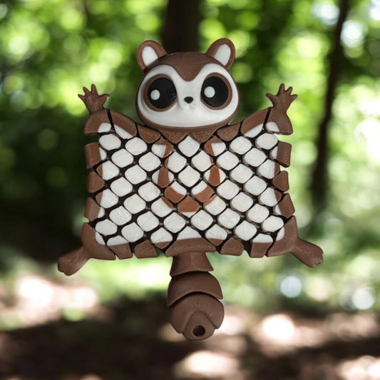 Merle the Flying Squirrel – Whimsical 3D Mesh Fidget Keychain